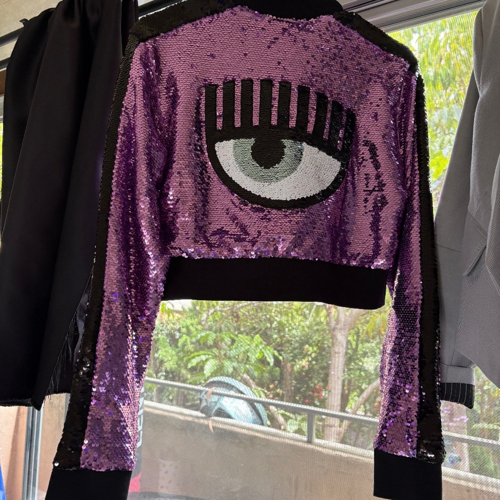 Chiara Ferragni Sequin Bomber Jacket